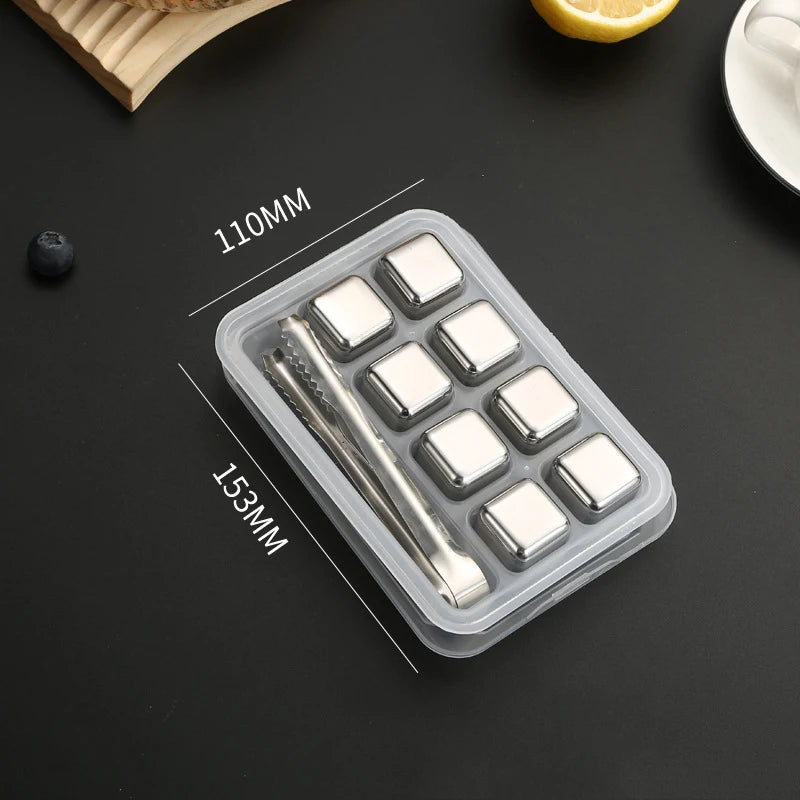 Reusable Stainless Steel Ice Cubes – No-Dilution Chilling Stones