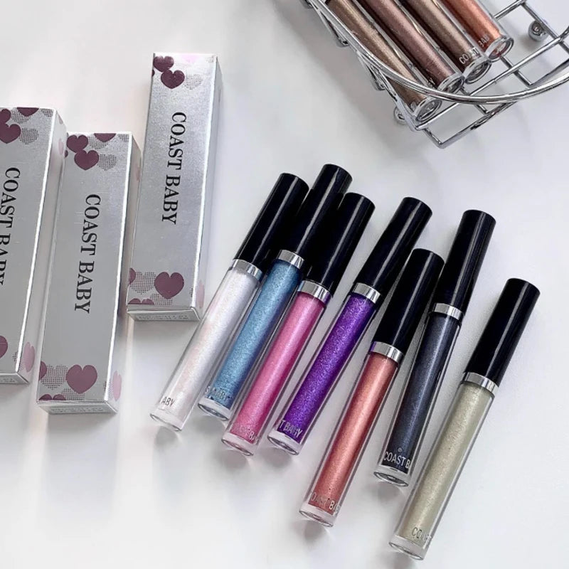 12 Pearlescent Liquid Eyeshadow Makeup Natural Smokey Silver Shimmer Zpaxo
