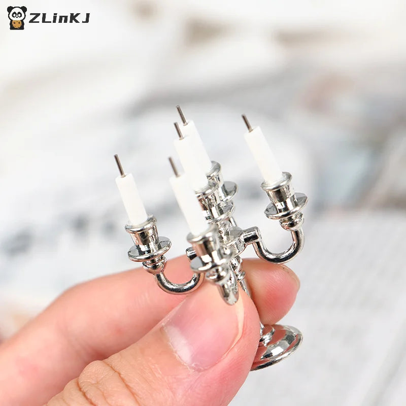 ▶1:12 Dollhouse Candle Holder Miniature Candlestick Doll Accessories Playing House Scene Model Photo Props Kidds Toy Gift Zpaxo