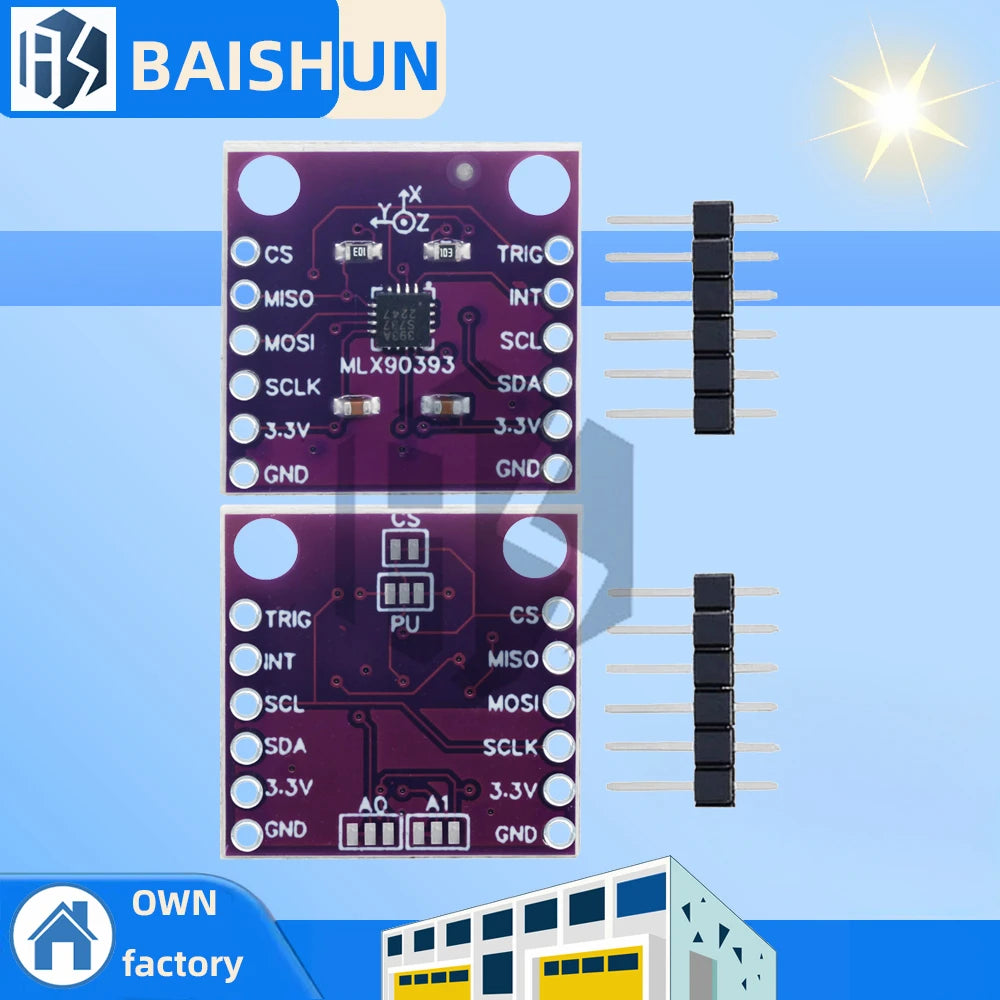 MLX90393 Three Digital Hall Sensor 3D Position Rotational Angular Zpaxo MLX90393 10PCS