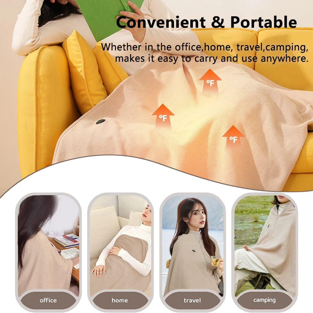 Heated Blanket USB Wearable Electric Portable Warmer Shoulder Heating