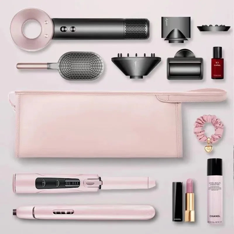 Portable PU Leather Hair Dryer Storage Bag Travel Case For Dyson/Airwrap Styler/Shark Flexstyle Carrying Supersonic Hair Dryer Zpaxo
