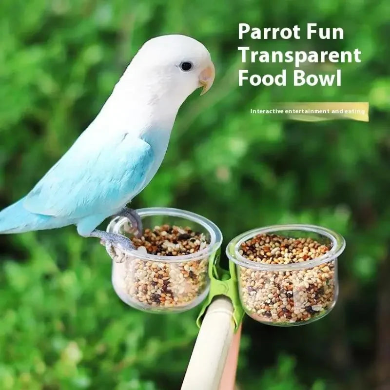 Parrot Food Bowl Feeder Cup With Clip Small Pet Bird Feeder Water Bowl Bird Cage Feeder Pet Feeding Basin Bracket Accessories Zpaxo