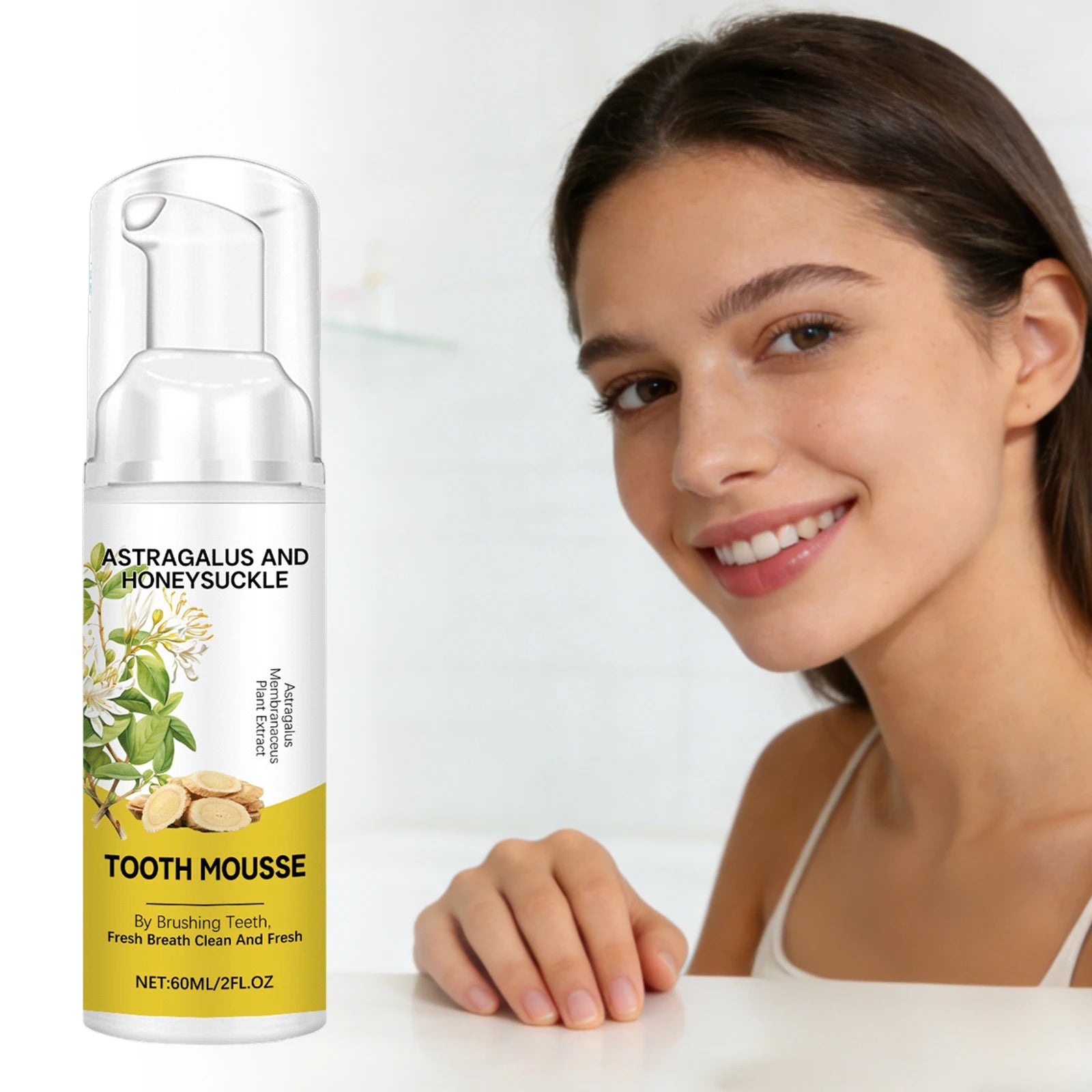 Astragalus Foam Toothpaste Mousse – Whiten & Freshen Breath 60ml Foam Toothpaste Mousse Zpaxo