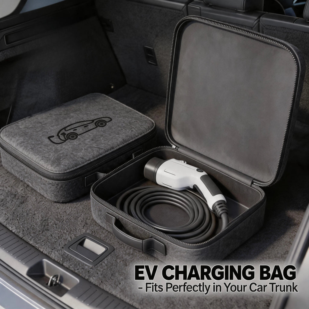 Portable EV Charger Cable Storage Bag – Dustproof Felt Organizer