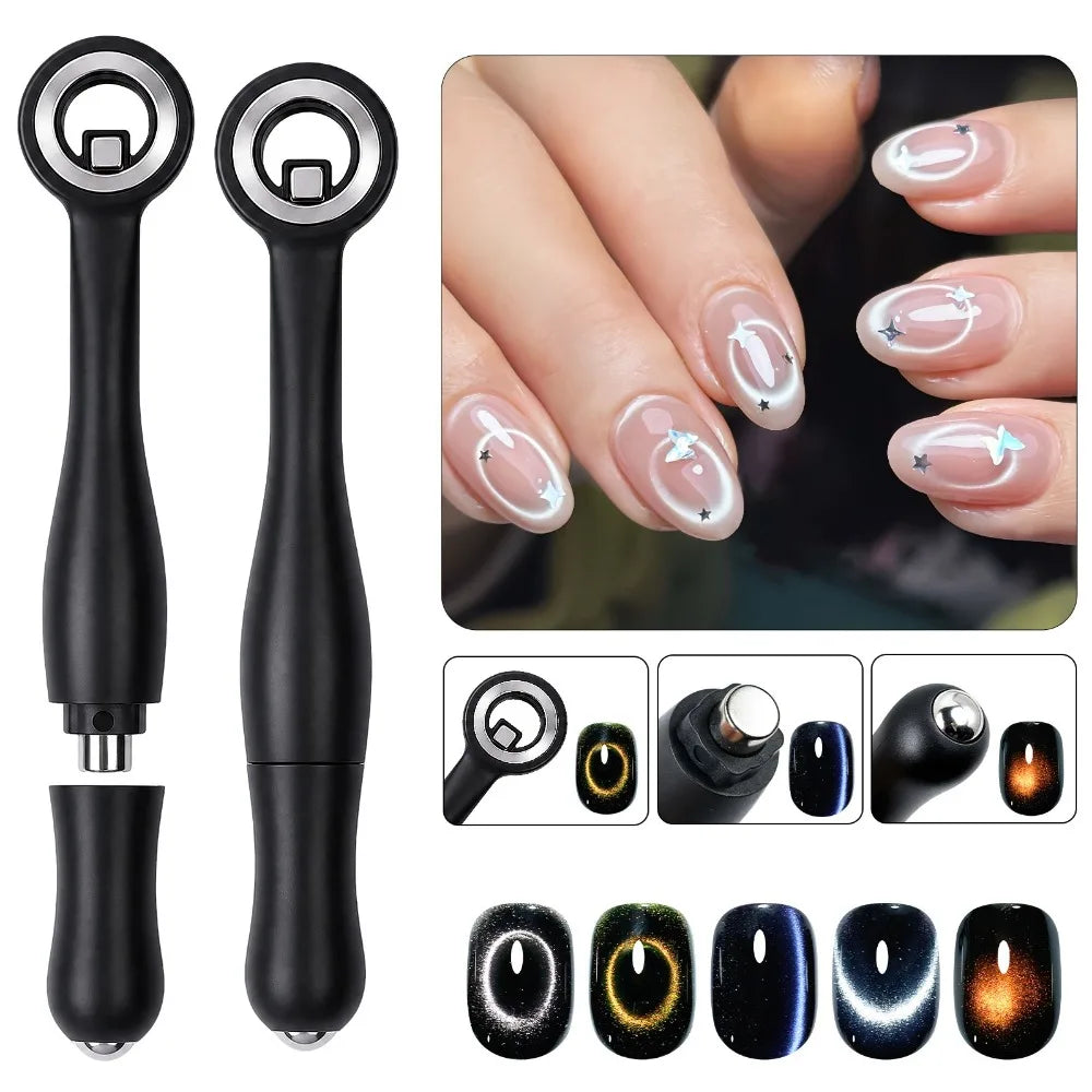 Gourd Shaped Strong Cat Eye Magnetic Nail Magnet 3 In 1 Extra Thick Large Powerful Versatile Nail Art Magnetic Styling Tool Zpaxo