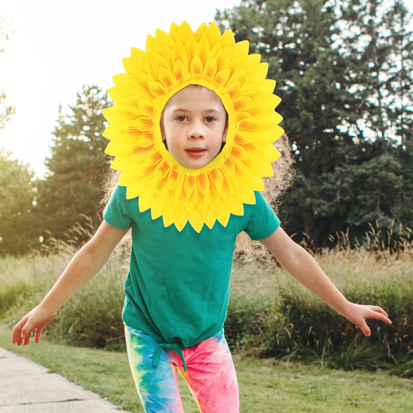 Sunflower Headgear Cover Lightweight Comfortable Performance Prop Party Supplies Games Accessory Kindergarten Decor 45Cm Sunny Zpaxo