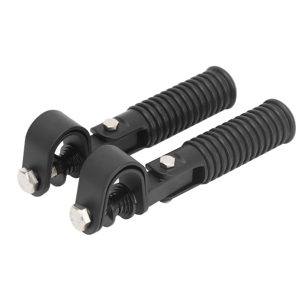 Bumper Guard Universal Motorcycle Foot Pegs Alloy Steel Rubber Zpaxo Black