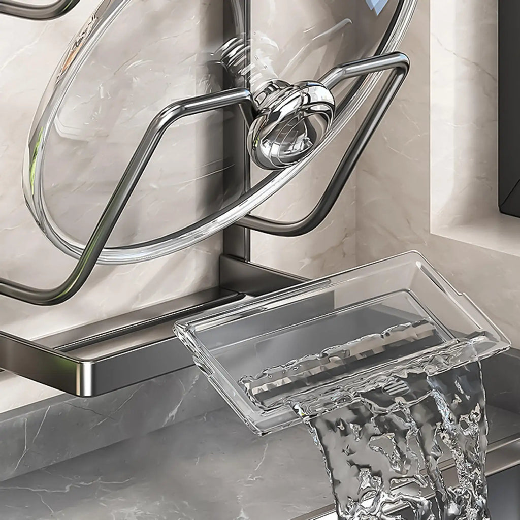 Suction Cup Pot Lid Holder Wall Kitchen Gadget Rack Organizer Cabinet