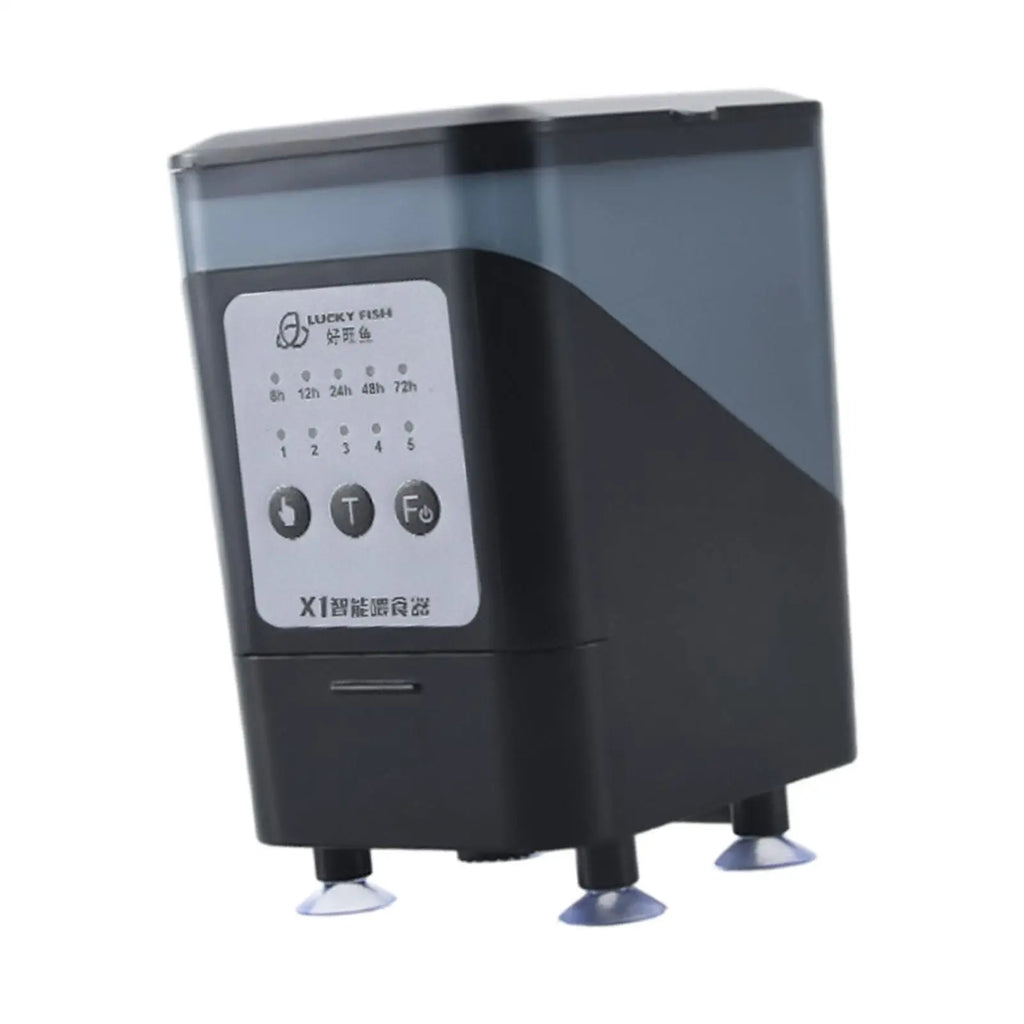 Automatic Fish Feeder Large Capacity Waterproof Timer Feeding Clear Zpaxo no digital display