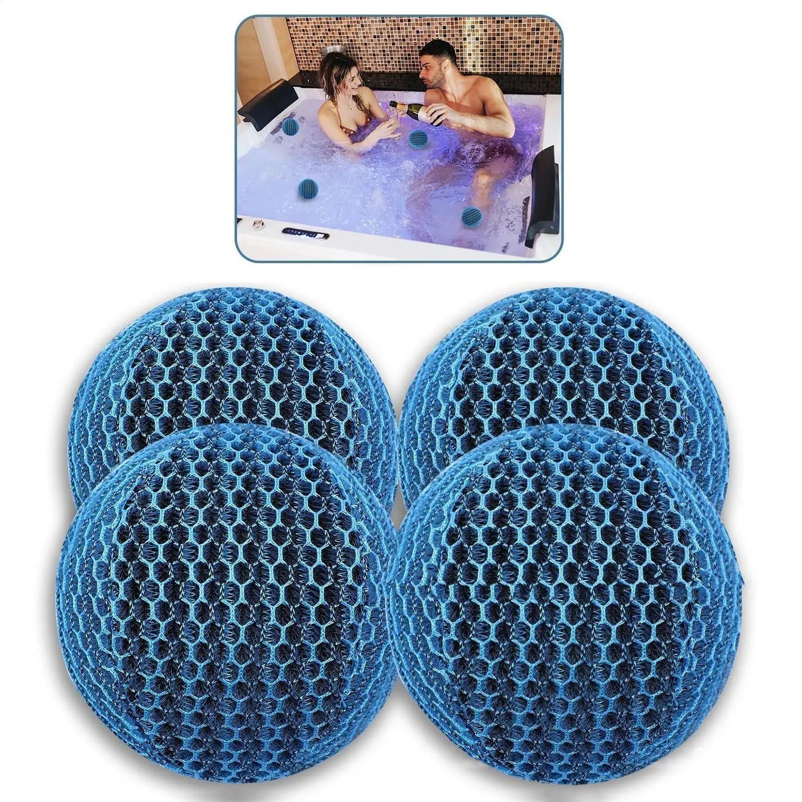 Scum Absorber for Spa Hot Tub Grease Cleaner Balls Hot Tub Oil Absorber for Sunscreen Pollen Gnat Residential Commercial Zpaxo