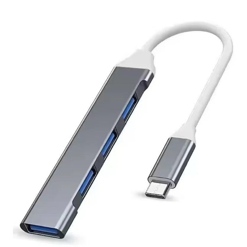 4-Port Multi-Splitter Type C Hub USB Adapter OTG for Xiaomi Lenovo MacBook 13 15 Air pro PC - Computer Accessories Zpaxo Type C Gray