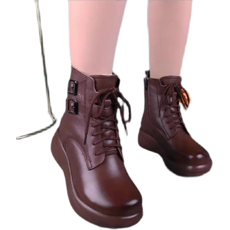 Women's Boots 2023 Autumn Winter Fashion England Ankle Retro Ladies Zpaxo