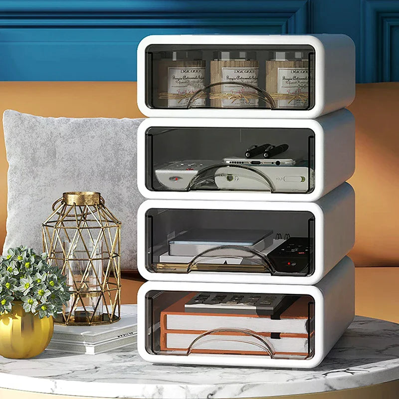 Plastic Box Stackable Jewelry Container Office Finishing Organizer Box Desktop Organizer Drawer Makeup Storage Box Zpaxo