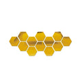 Lot Removable Geometric Mirror Wall Stickers Solid Hexagonal Shape