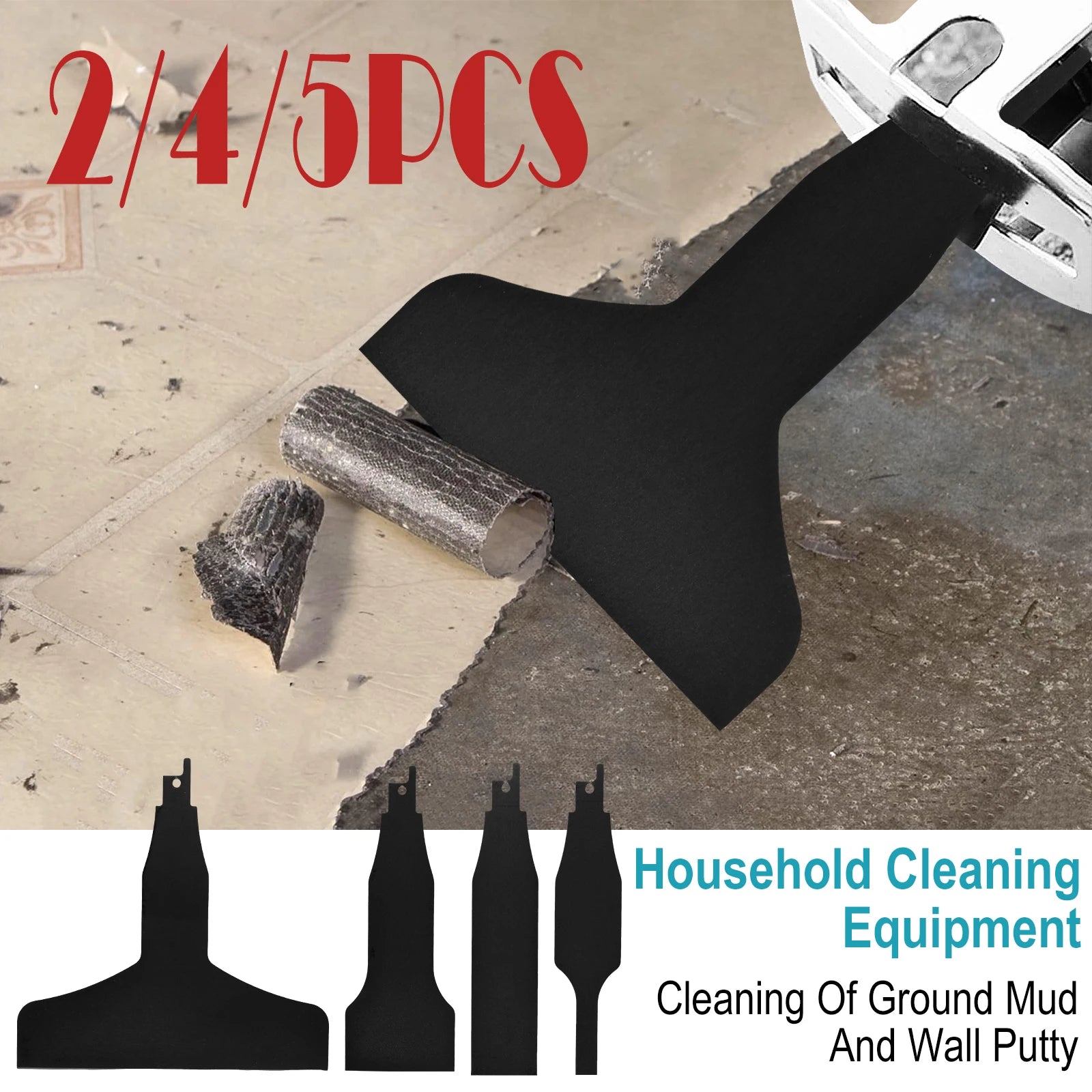 2/4/5Pcs Reciprocating Saw Scraper Set Sturdy Blade Shovel Cleaning Scraping Tool High Carbon Steel Electric Removal Wall Putty Zpaxo