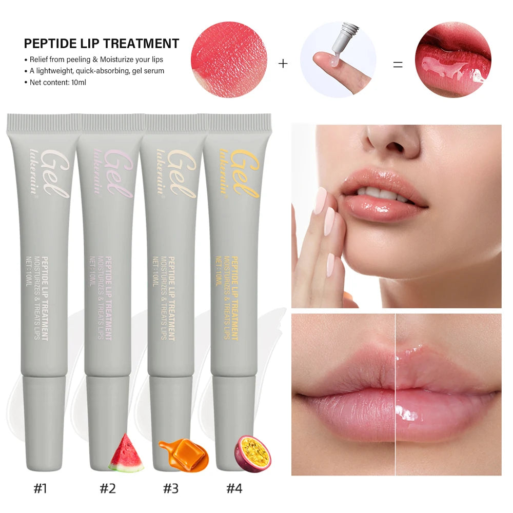 10ml Moisturizing Peptide Lip Treatment Lip Mask Gel Remove Dead Skin Lipstick Base Lip Cream Lip Care Mask Reduce Lip Lines Zpaxo