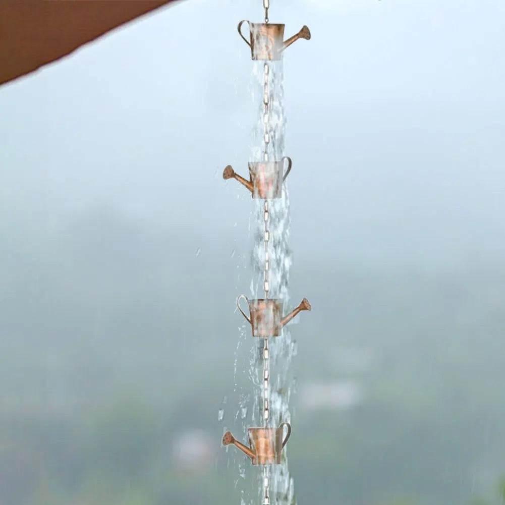 Lotus Bird Rain Chain Outdoor Decors Hanging Catcher Gardening