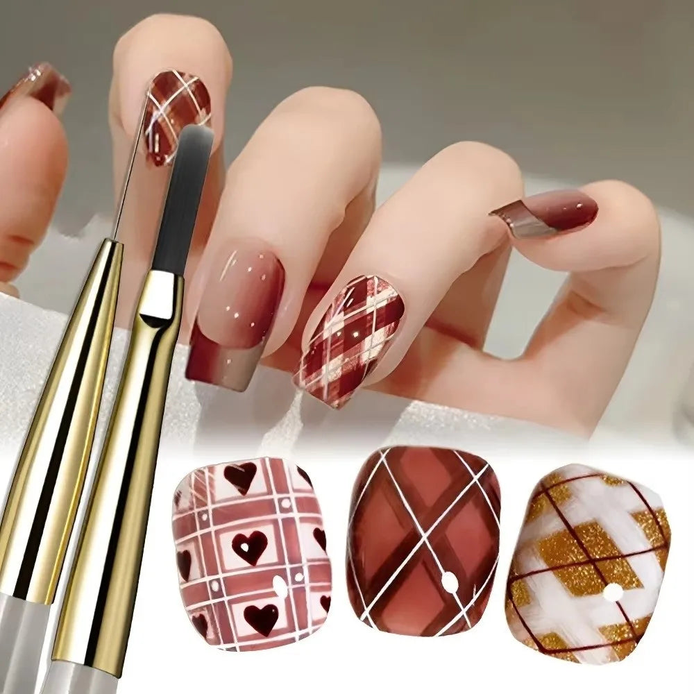 Professional DIY Nail Art Brush Ultra Fine Tartan Lines Drawing Zpaxo