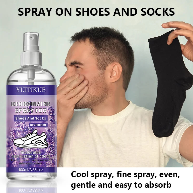 YUITIKUE Lavender Shoe & Sock Deodorizing Spray 100ml Deodorizing Foot Spray Zpaxo