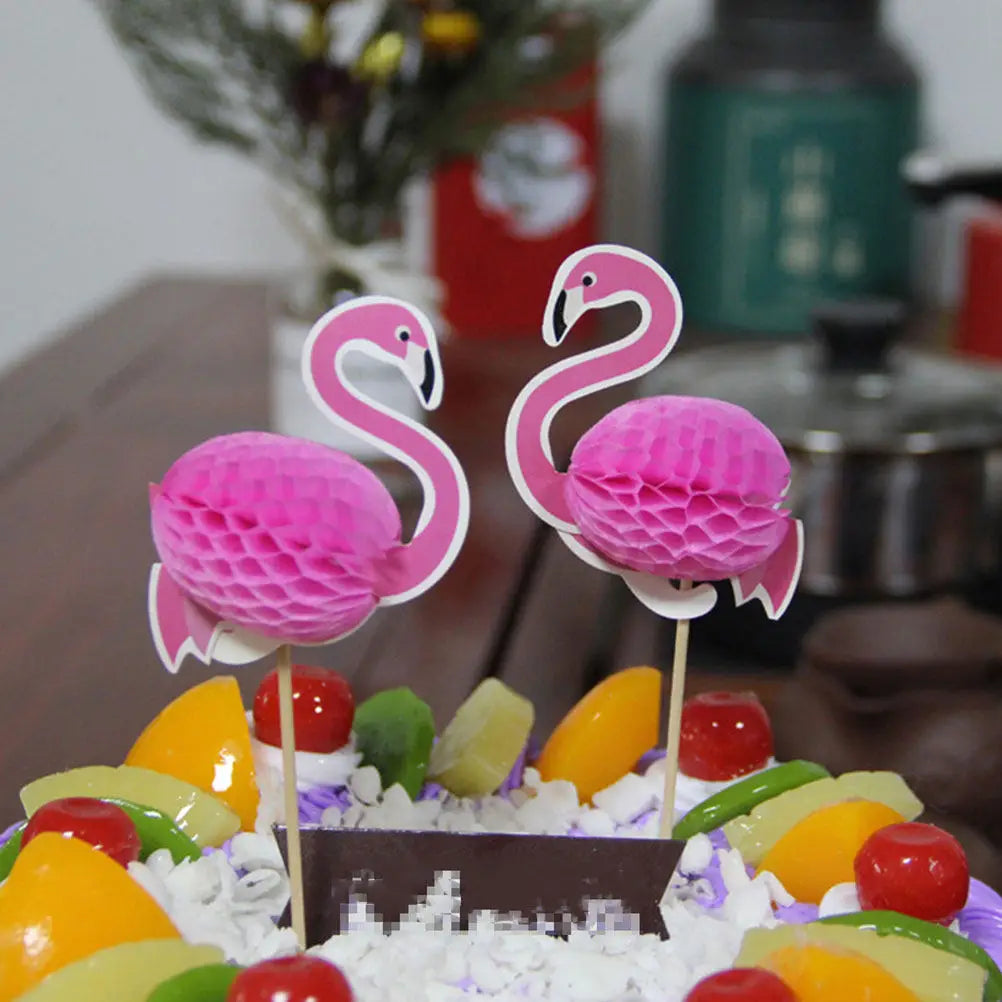 25Pcs Flamingo Cake Picks Food-Grade Safe Cake Decorating Picks Perfect for Cupcakes Cakes Cheese Dessert Party Topper Zpaxo