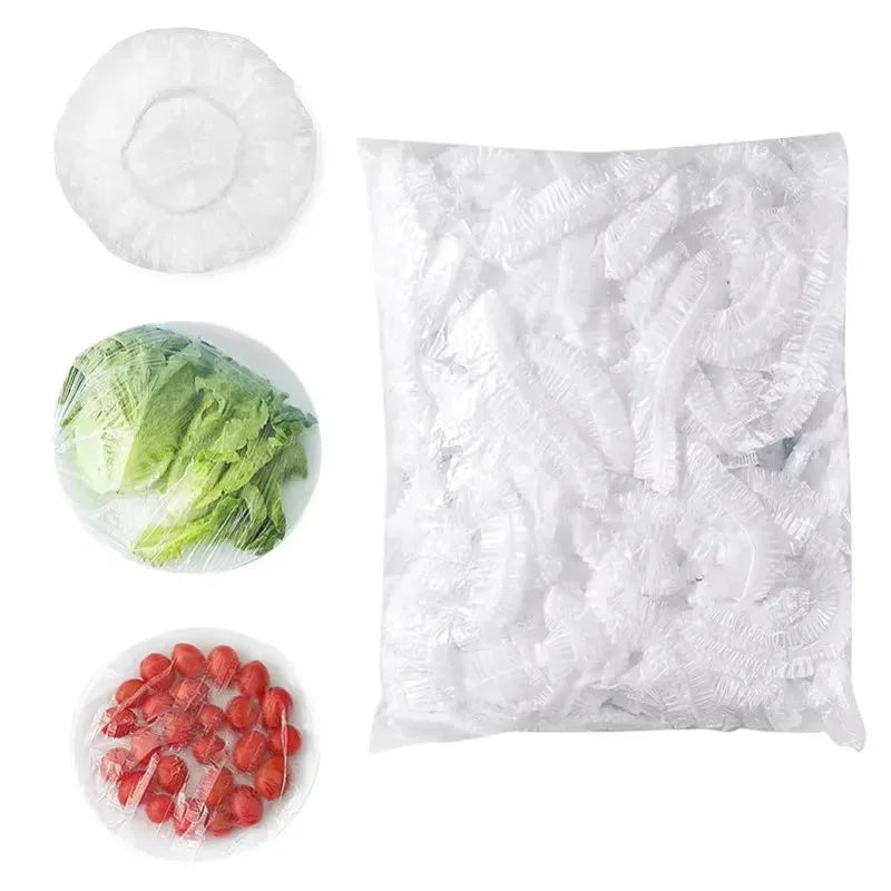 50/100-Pack Reusable Transparent Food Storage Covers for Bowls