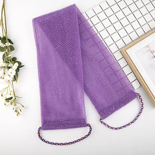 African Exfoliating Bath Net 2 Extra Long Back Scrubber Deep Zpaxo purple-1pc