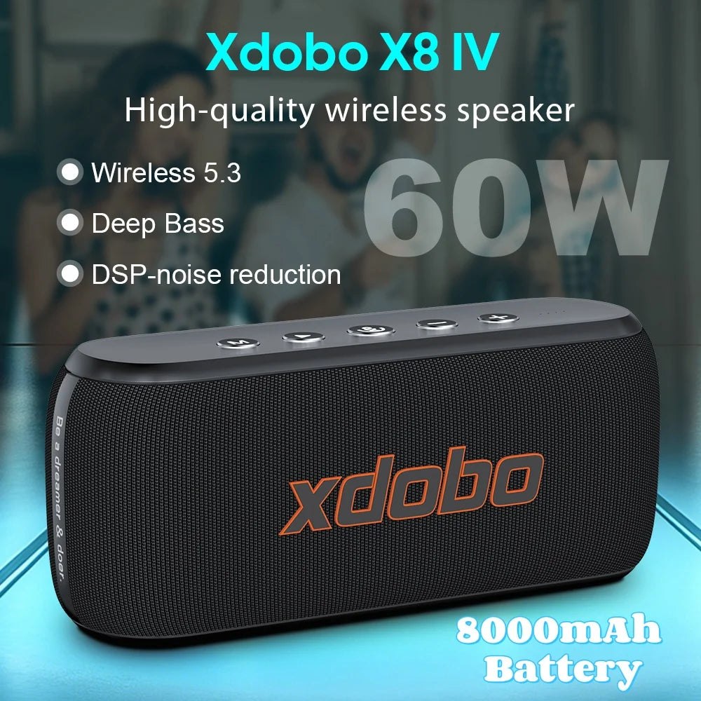 XDOBO X8 Series Wireless Speaker 60W Subwoofer Deep Bass Outdoor Music Smart TV Home Cinema Loudspeaker X8II X8III X8IV Soundbar Zpaxo