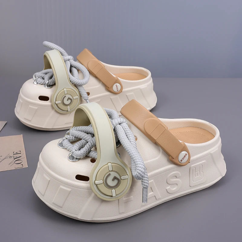 2024 Summer DIY Platform Women's Sandals Non-slip Flat EVA Clogs