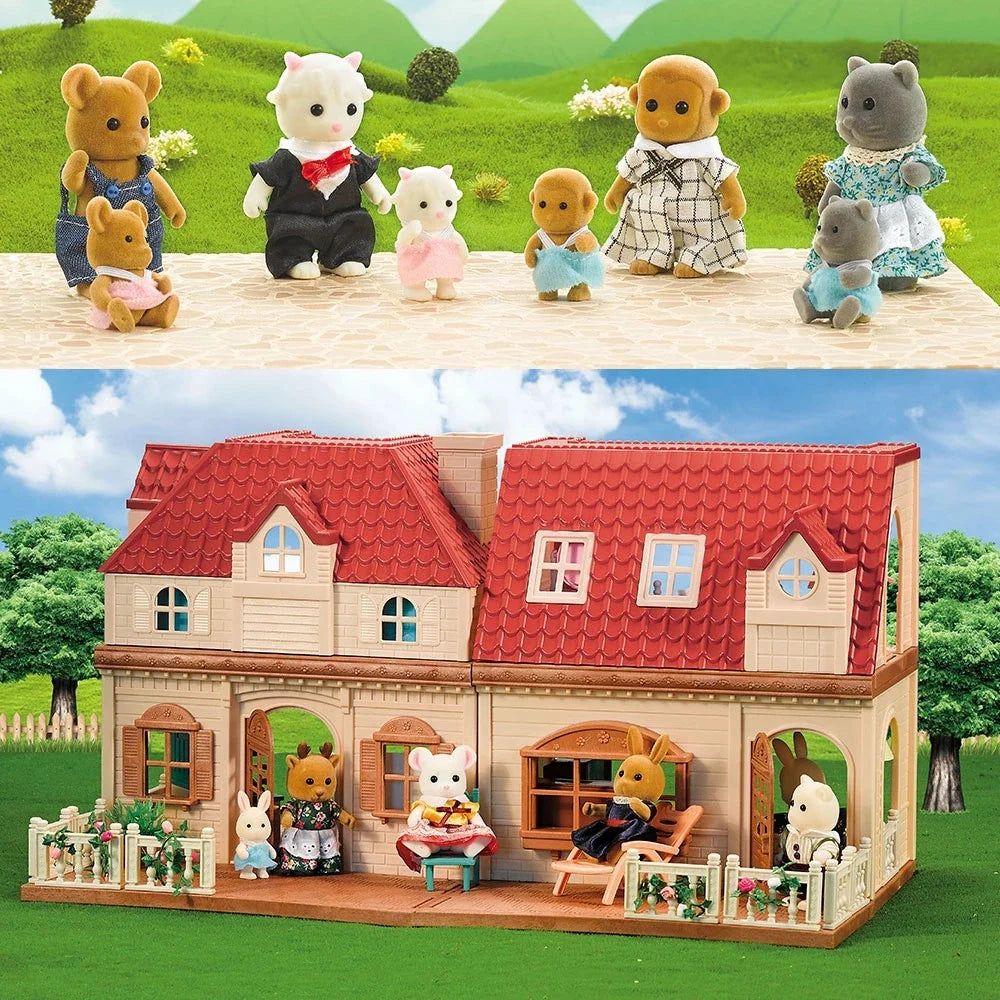 Simulation Forest Rabbit Family Doll Plush Toys Dollhouse Figures DIY