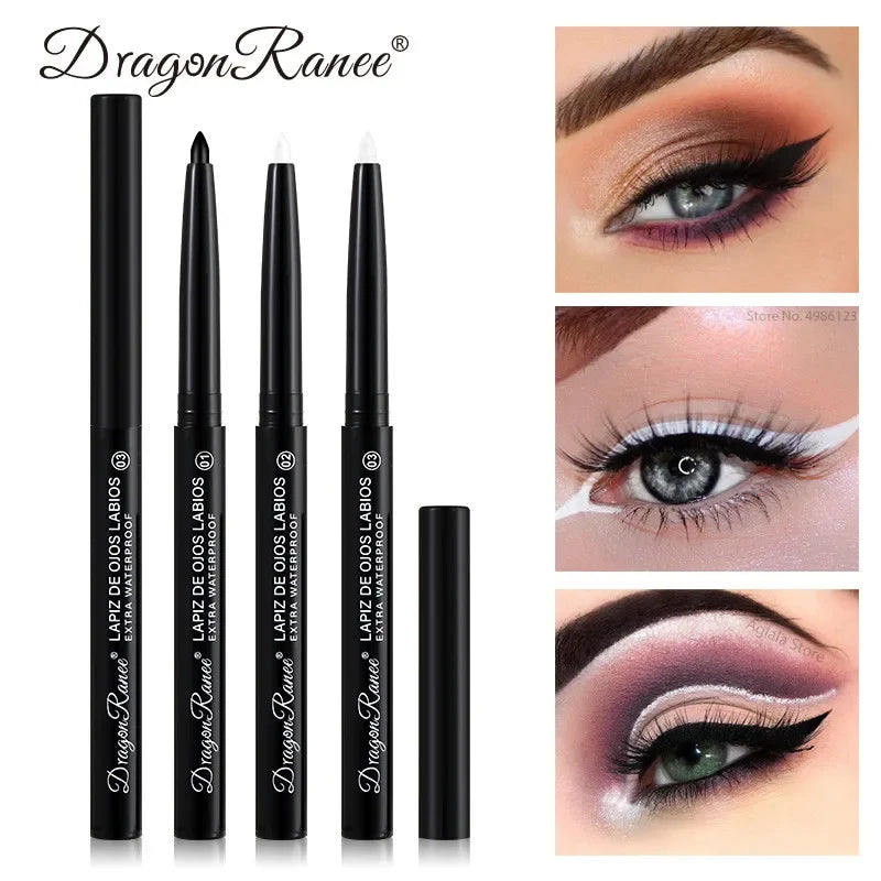 Eyeliner Gel Pencil Waterproof Sweatproof Long-lasting Non-smudging Matte Pearlescent White Black Eyeliner Pen Eye Makeup Tool Zpaxo