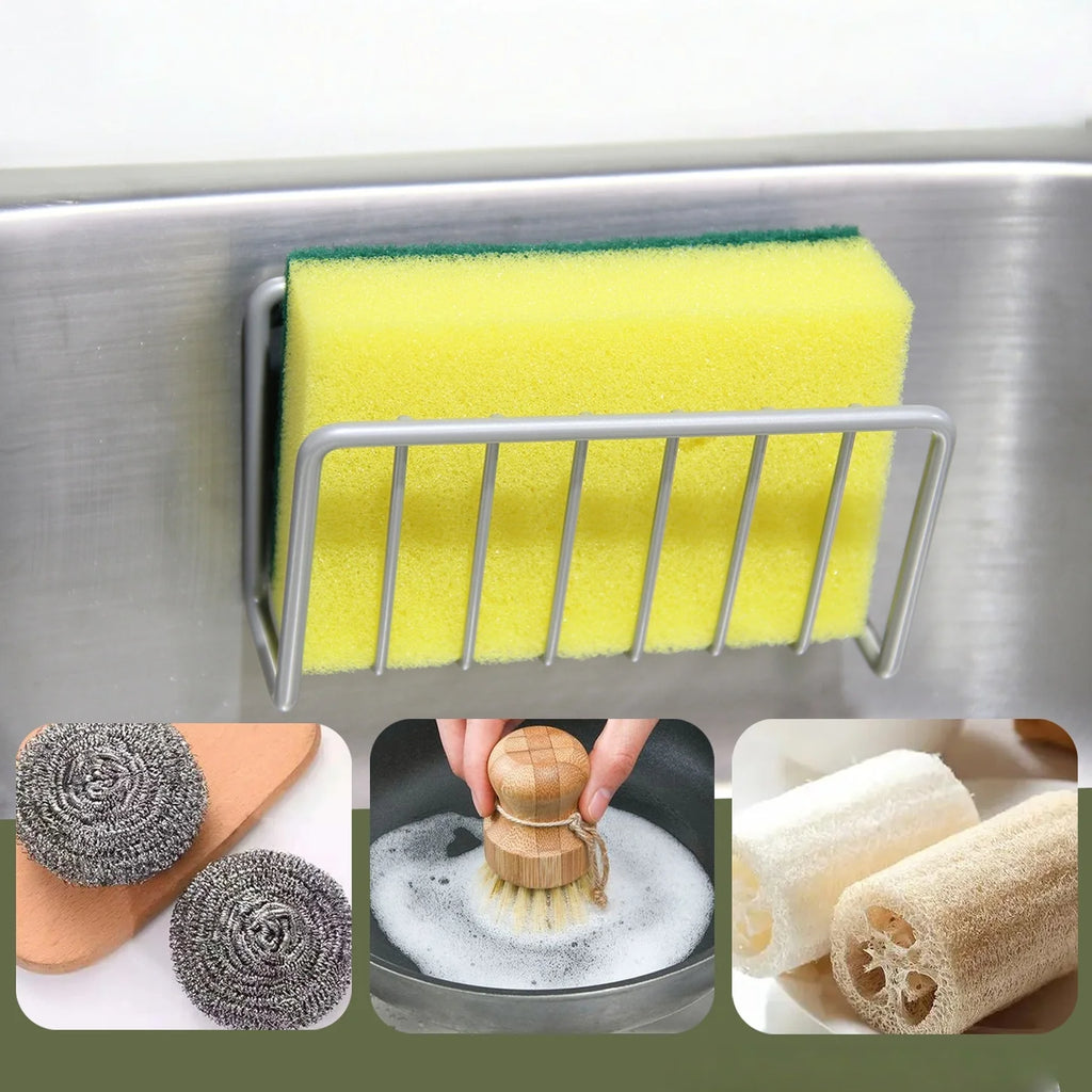 Sink Sponge Holder Rack – Wall Mount Kitchen Organizer