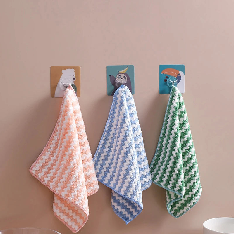 5 Microfiber Kitchen Dish Cloths Absorbent Non-stick Oil Cleaning