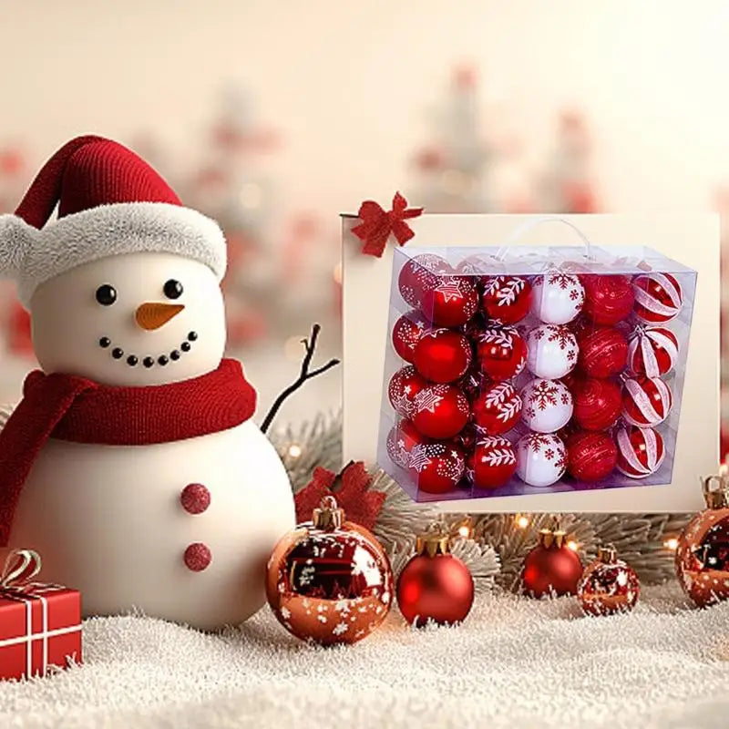 Christmas Tree Baubles Hand Painted Art Plastic Ball Holiday Party