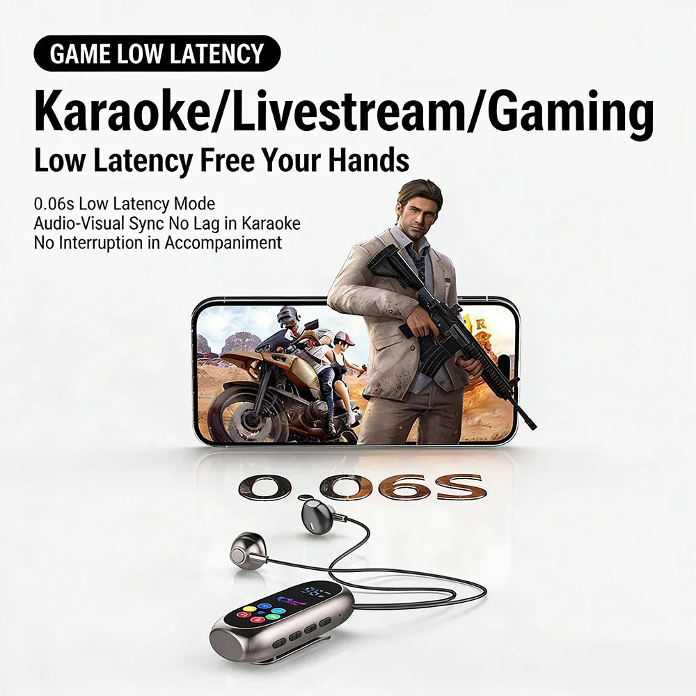 KEBIDUMEI Clip-on Earphones Bluetooth 5 4 Headphones Gaming Headsets