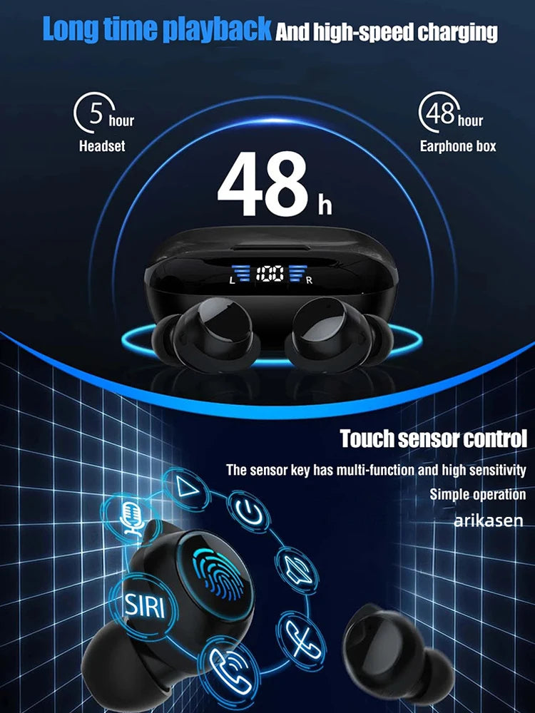 Wireless Earbuds 5 3 Headphones 48Hrs Music Bluetooth Earphones
