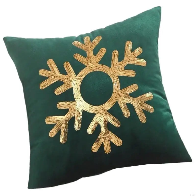 Decorative Velvets Cushion Cover Embroidered Snow Pattern Home