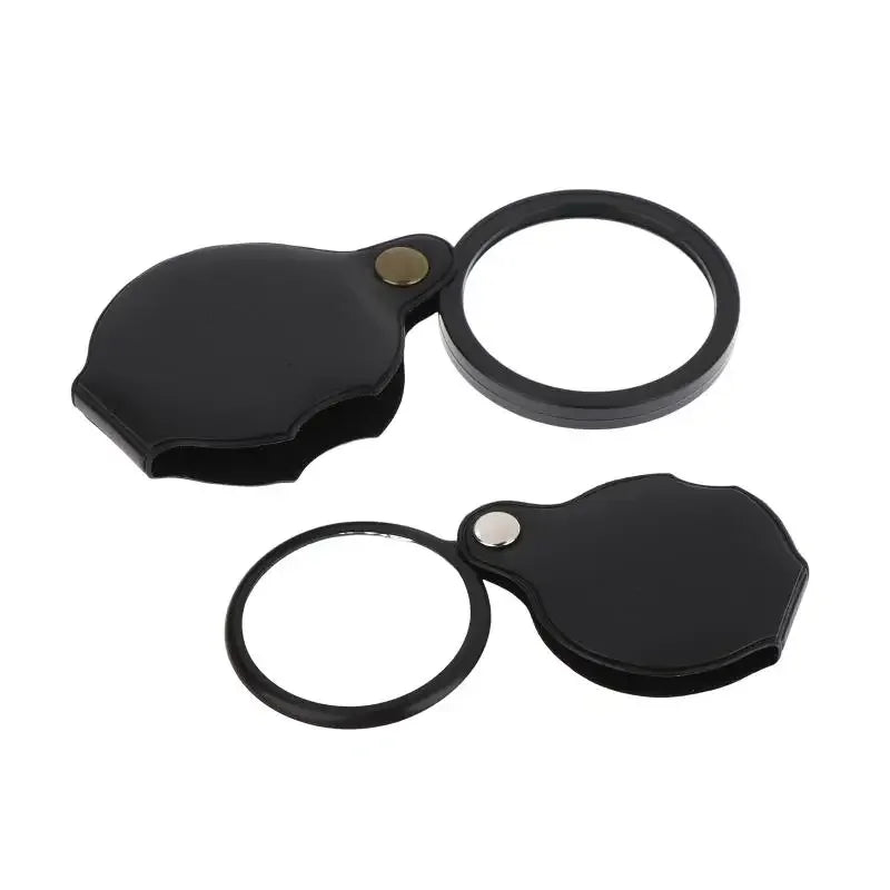 1Pc 50/60/70MM Folding Magnifying Glass Folded Leather Case Portable Handheld Jewelry Loupe 8X Mini Magnification Zpaxo