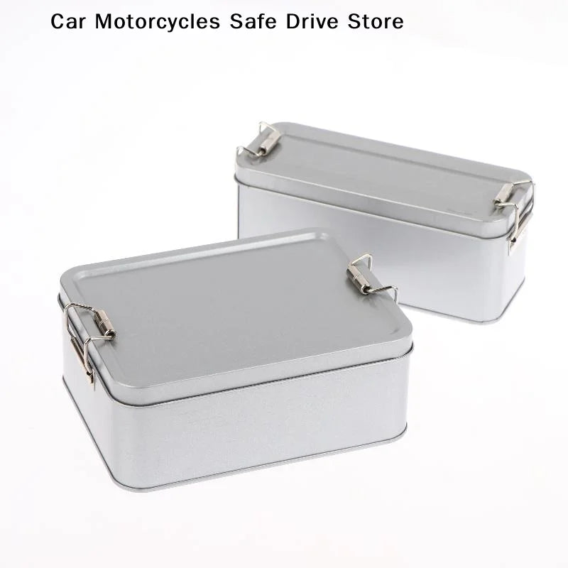 CM1Pc Rectangular Buckle Tinplate Box Lid Metal Storage Cake