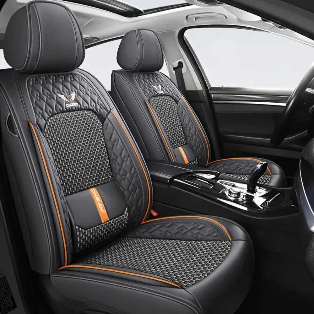 1/2PCS Full Seat Breathable PU Leather Breathable Luxury Car Seat Covers High-Quality Waterproof Scratch-Resistant Universal Car Zpaxo