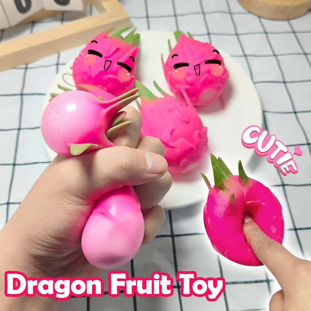 1/2PCS Funny Decompression Vent Dragon Fruit Squeeze Ball Gift Squishy Squeeze Stress Reliever Fidget Sensory Toy Simulation Fru Zpaxo