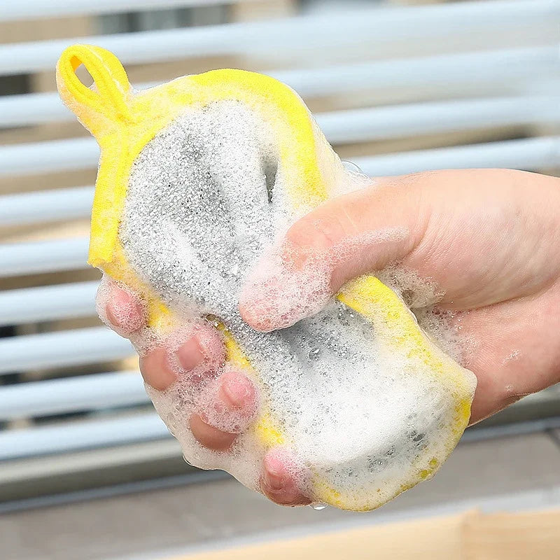 10 20 Double Side Dishwashing Sponge Dish Washing Brush Pan Pot Wash