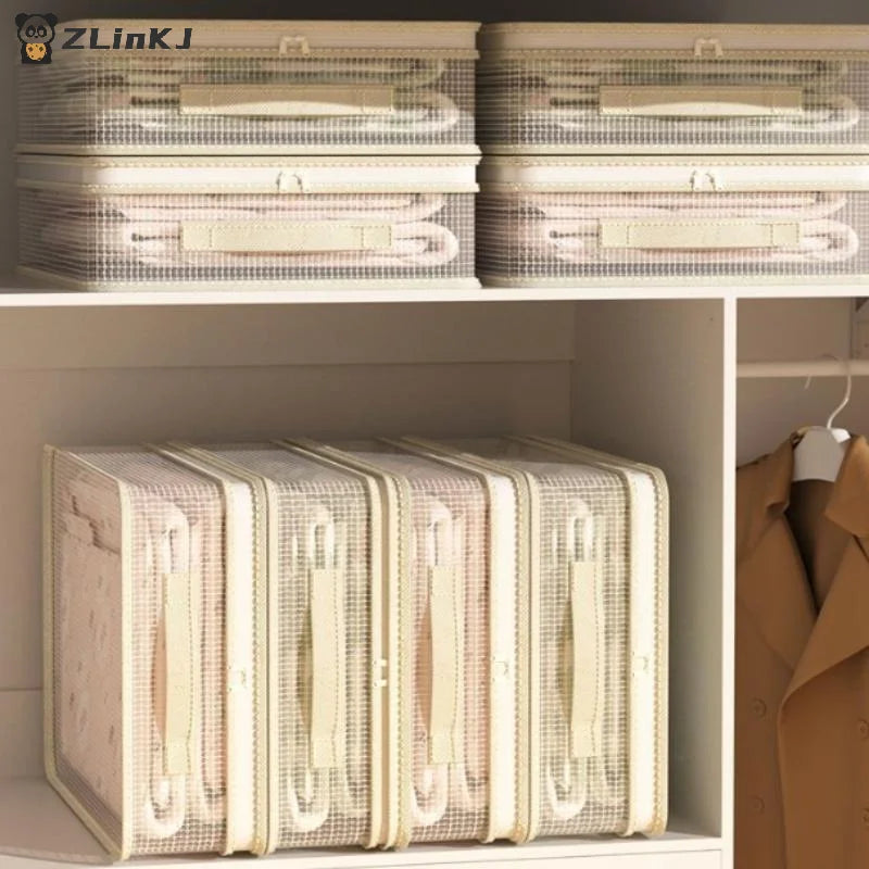 ▶1PCS Bed Sheet Storage Bags PVC Waterproof Clothes Blankets Packing Box Waterproof Dustproof Clear Zippered Pillow Bedding Zpaxo