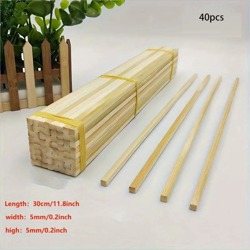 40-Pack Bamboo Dowel Rods – Craft Sticks for Kites & Models Bamboo Craft Dowels Zpaxo color 1