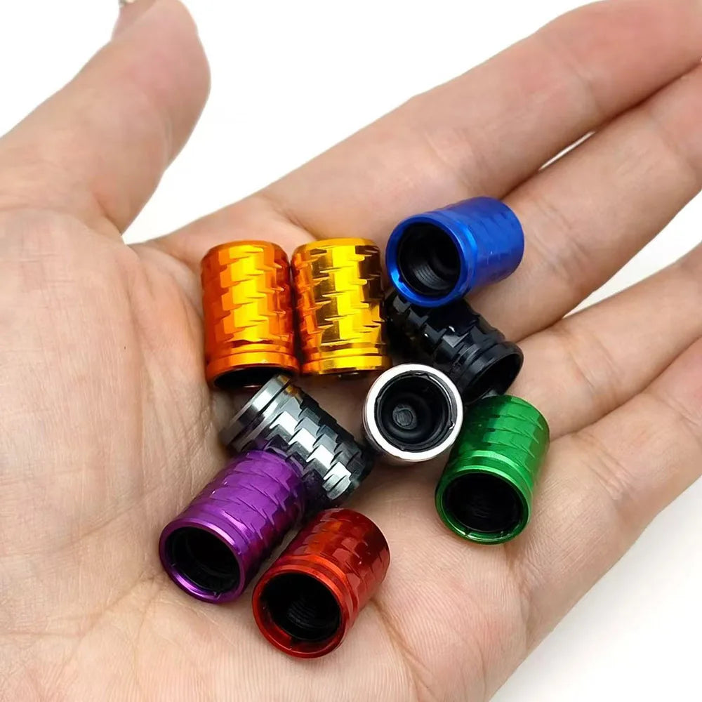 4-Pack Aluminum Tire Valve Stem Caps – Cars, Trucks & Bikes