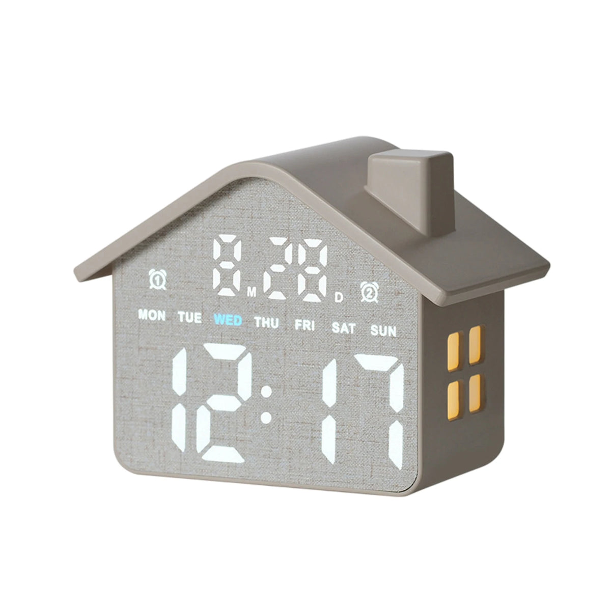 Led House Shaped Digital Alarm Clock Simple Electronic Small Night Zpaxo style L