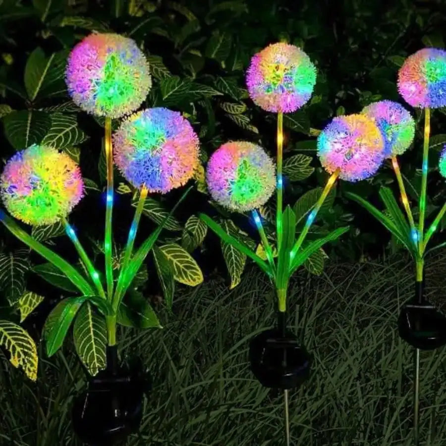Three-head Solar-powered Dandelion-shaped Garden Light Decorative