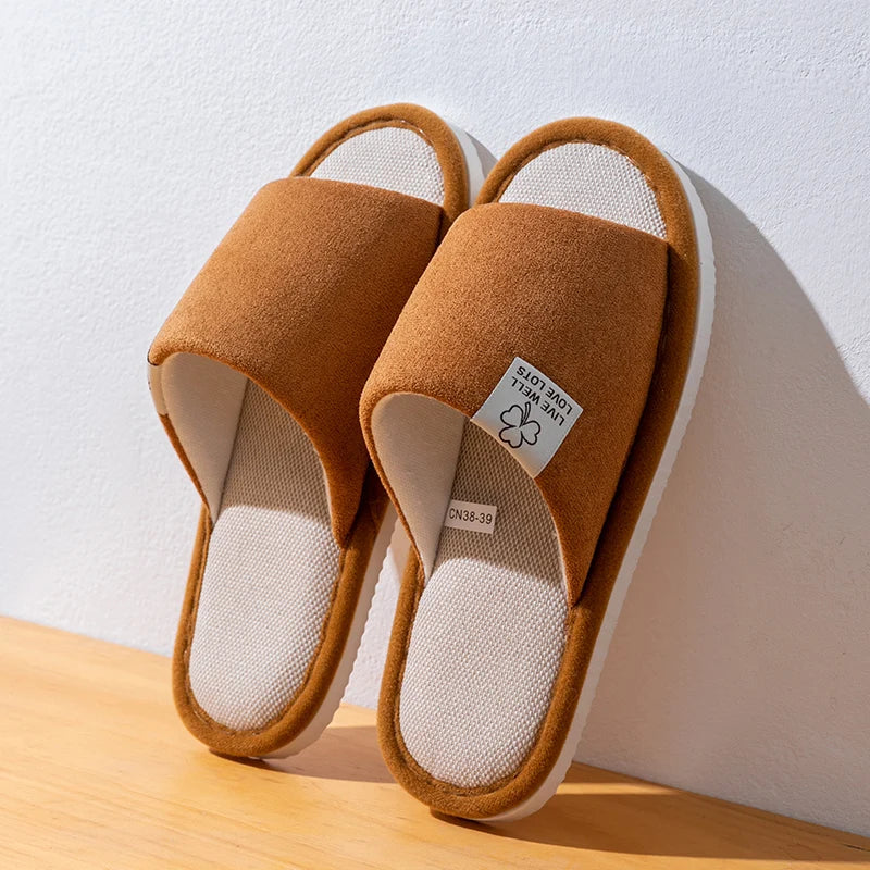 Men's Spring Summer Breathable Slippers Non-slip Indoor House Shoes