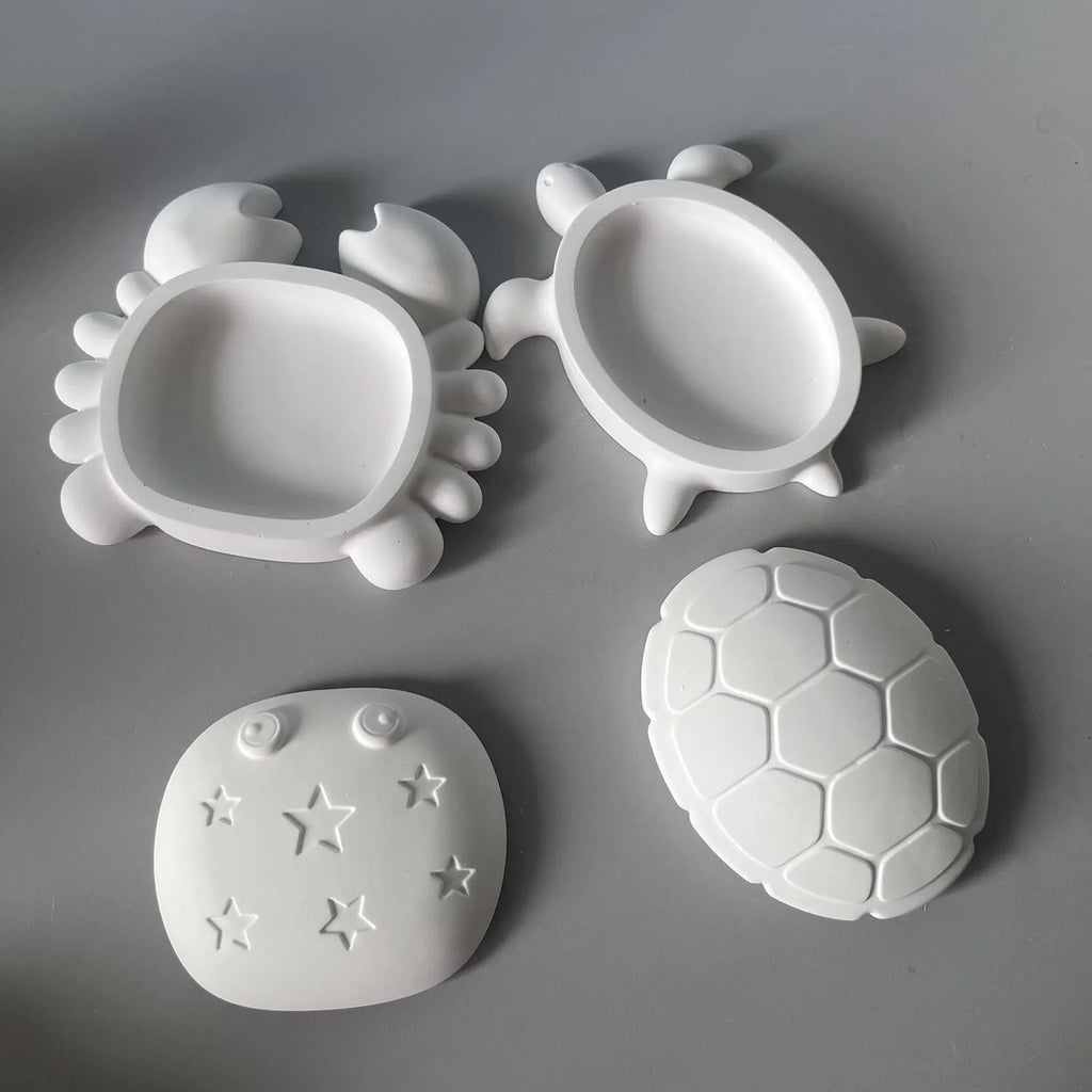 Turtle & Crab Silicone Mold – Resin & Plaster Storage Box