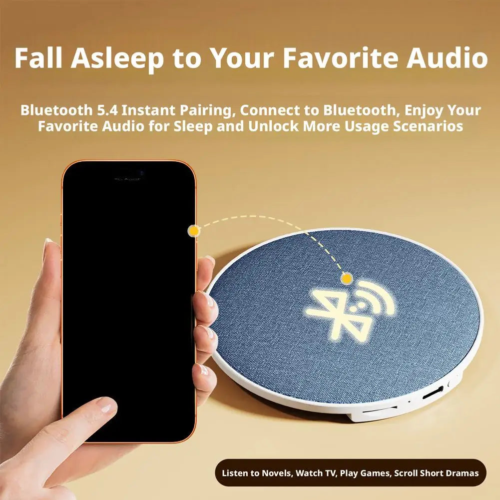 Mini Sleep Speaker Bluetooth 5.4 Bone Conduction Hifi Under Pillow Bedside Sleep Aid 360° Surround Sound Machine 2026 New Zpaxo